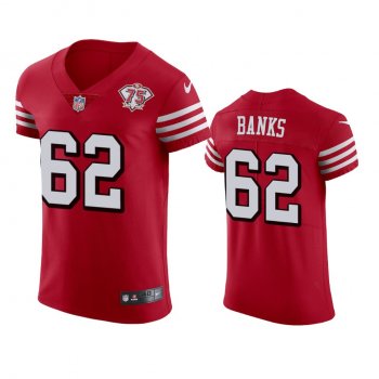 San Francisco 49ers Aaron Banks Scarlet 75th Anniversary Jersey - Men's