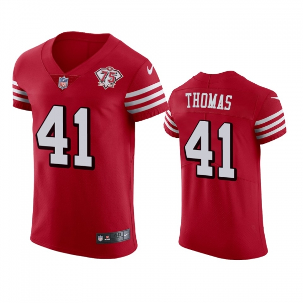 San Francisco 49ers Ambry Thomas Scarlet 75th Anniversary Jersey - Men's