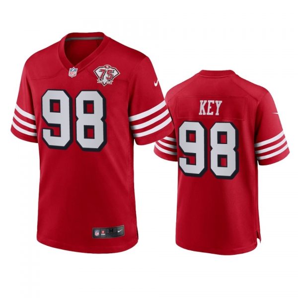 San Francisco 49ers Arden Key Scarlet 75th Anniversary Alternate Game Jersey