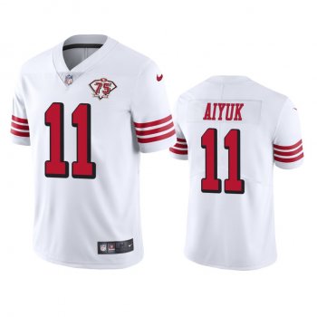 San Francisco 49ers Brandon Aiyuk White 75th Anniversary Throwback Limited Jersey