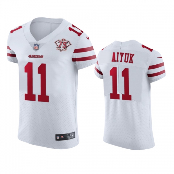 San Francisco 49ers Brandon Aiyuk White 75th Anniversary Vapor Elite Jersey