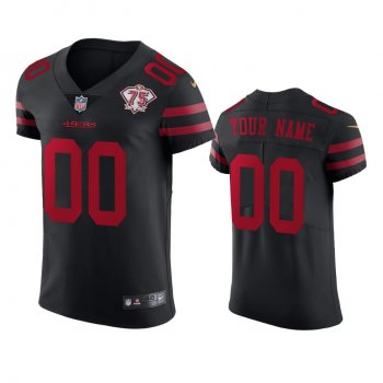 San Francisco 49ers Custom Black 75th Anniversary Vapor Elite Jersey