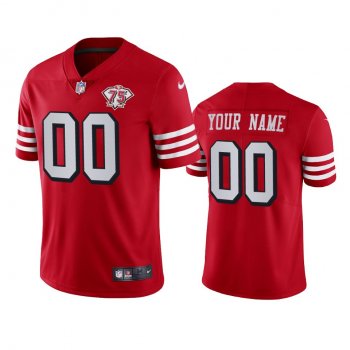 San Francisco 49ers Custom Scarlet 75th Anniversary Alternate Vapor Limited Jersey