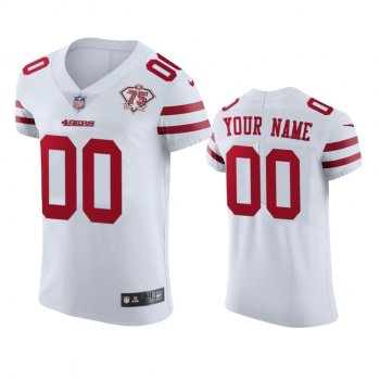 San Francisco 49ers Custom White 75th Anniversary Vapor Elite Jersey