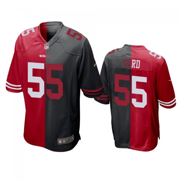 San Francisco 49ers Dee Ford Red Black Split Two Tone Game Jersey