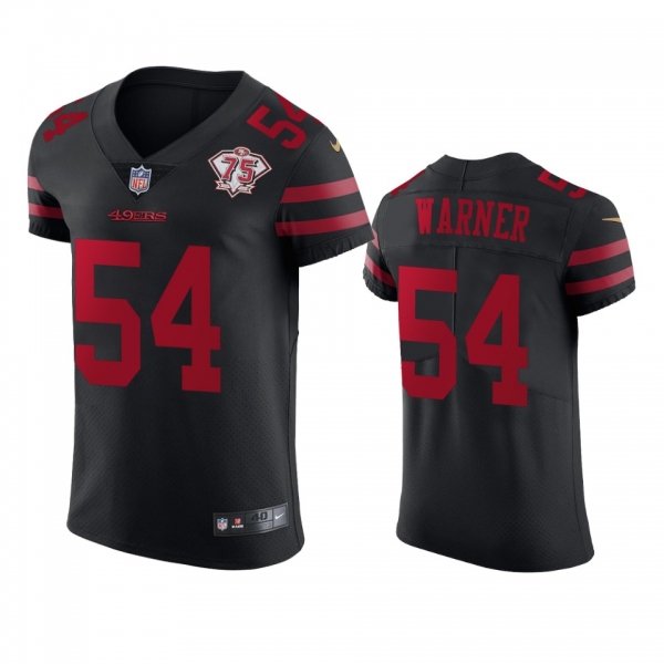 San Francisco 49ers Fred Warner Black 75th Anniversary Vapor Elite Jersey