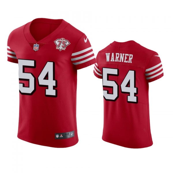 San Francisco 49ers Fred Warner Scarlet 75th Anniversary Vapor Elite Jersey