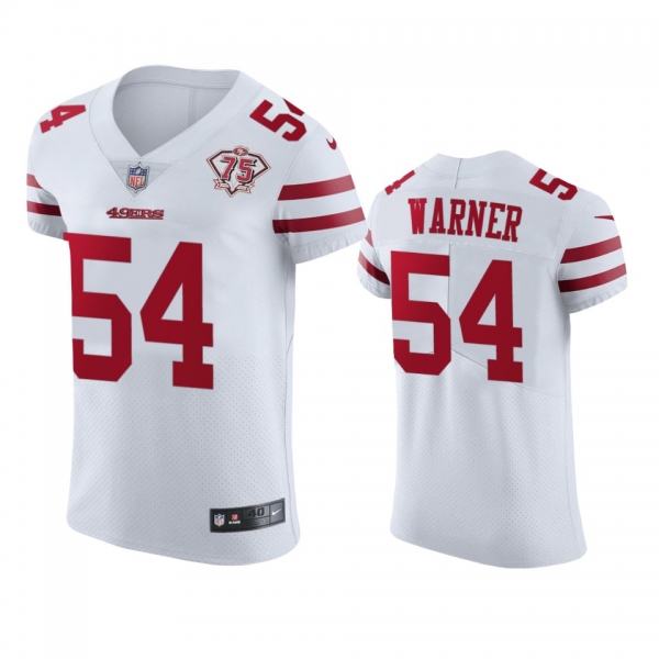 San Francisco 49ers Fred Warner White 75th Anniversary Vapor Elite Jersey