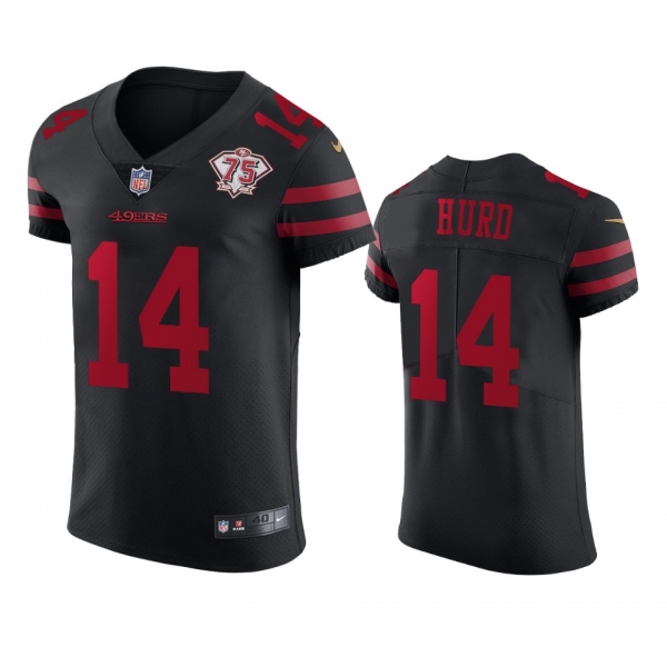 San Francisco 49ers Jalen Hurd Black 75th Anniversary Jersey - Men's