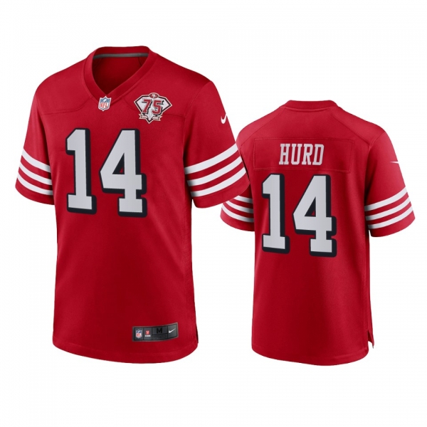 San Francisco 49ers Jalen Hurd Scarlet 75th Anniversary Alternate Game Jersey