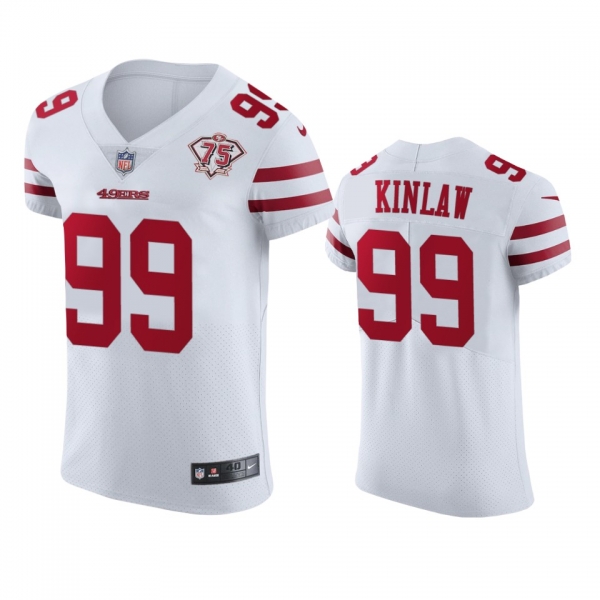 San Francisco 49ers Javon Kinlaw White 75th Anniversary Vapor Elite Jersey