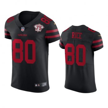 San Francisco 49ers Jerry Rice Black 75th Anniversary Jersey - Men's