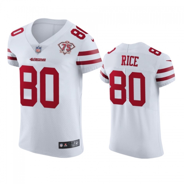 San Francisco 49ers Jerry Rice White 75th Anniversary Jersey - Men's