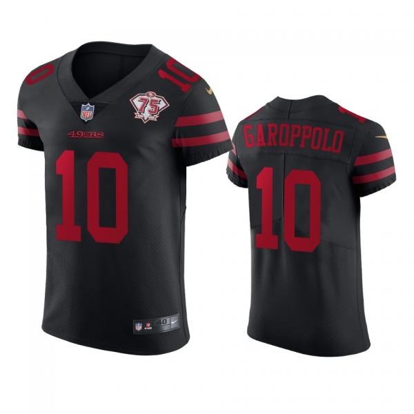 San Francisco 49ers Jimmy Garoppolo Black 75th Anniversary Vapor Elite Jersey