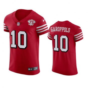 San Francisco 49ers Jimmy Garoppolo Scarlet 75th Anniversary Vapor Elite Jersey