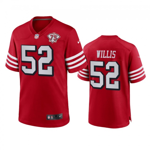 San Francisco 49ers Patrick Willis Scarlet 75th Anniversary Alternate Game Jersey