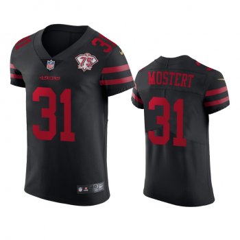 San Francisco 49ers Raheem Mostert Black 75th Anniversary Vapor Elite Jersey