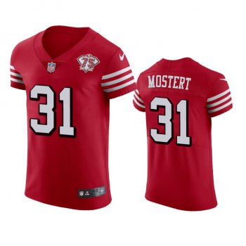 San Francisco 49ers Raheem Mostert Scarlet 75th Anniversary Vapor Elite Jersey