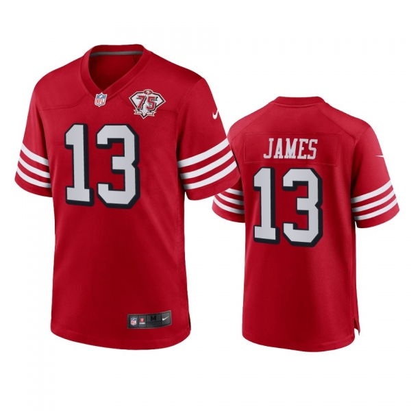 San Francisco 49ers Richie James Scarlet 75th Anniversary Alternate Game Jersey