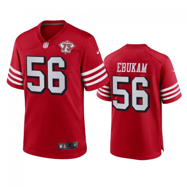 San Francisco 49ers Samson Ebukam Scarlet 75th Anniversary Alternate Game Jersey