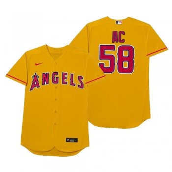 Los Angeles Angels Alex Claudio Ac Gold 2021 Players' Weekend Nickname Jersey