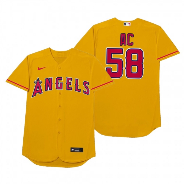 Los Angeles Angels Alex Claudio Ac Gold 2021 Players' Weekend Nickname Jersey