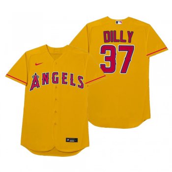 Los Angeles Angels Dylan Bundy Dilly Gold 2021 Players' Weekend Nickname Jersey