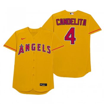 Los Angeles Angels Jose Iglesias Candelita Gold 2021 Players' Weekend Nickname Jersey