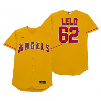 Los Angeles Angels Jose Quintana Lelo Gold 2021 Players' Weekend Nickname Jersey