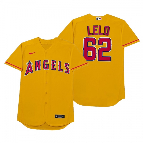 Los Angeles Angels Jose Quintana Lelo Gold 2021 Players' Weekend Nickname Jersey