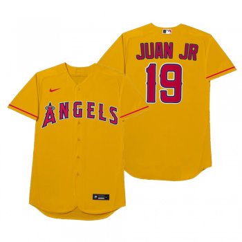 Los Angeles Angels Juan Lagares Juan Jr Gold 2021 Players' Weekend Nickname Jersey