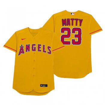 Los Angeles Angels Matt Thaiss Matty Gold 2021 Players' Weekend Nickname Jersey