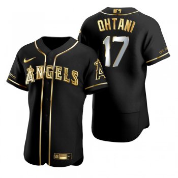 Los Angeles Angels Shohei Ohtani Nike Black Gold Edition Authentic Jersey