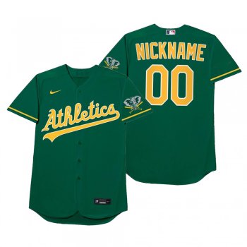 Oakland Athletics Custom Nickname Green 2021 Players' Weekend Jersey