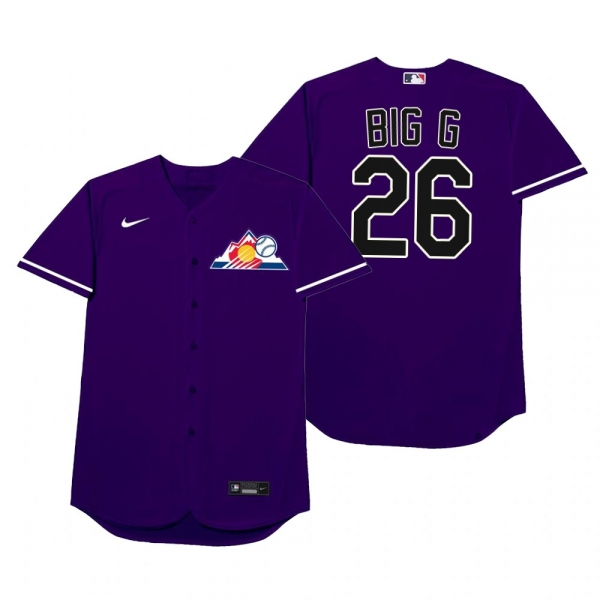 Austin Gomber Big G Purple 2021 Players' Weekend Nickname Jersey