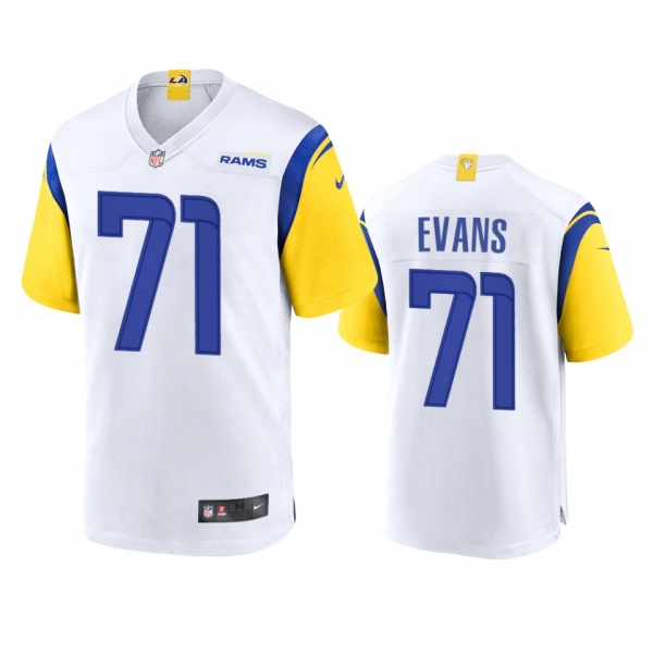 Los Angeles Rams Bobby Evans White Alternate Game Jersey