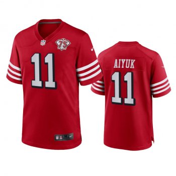 San Francisco 49ers Brandon Aiyuk Scarlet 75th Anniversary Jersey