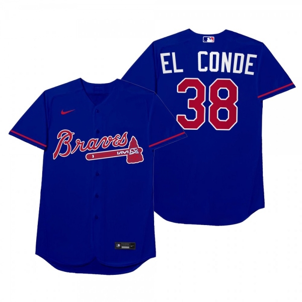 Atlanta Braves Guillermo Heredia El Conde Royal 2021 Players' Weekend Nickname Jersey