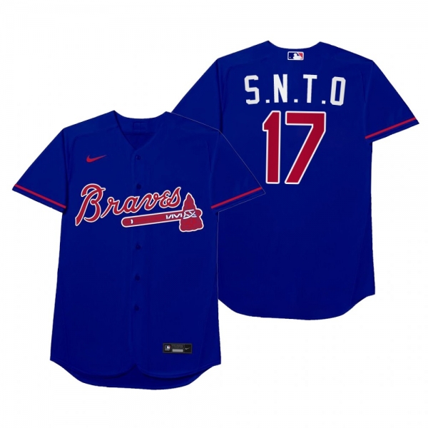 Atlanta Braves Johan Camargo S.N.T.O Royal 2021 Players' Weekend Nickname Jersey