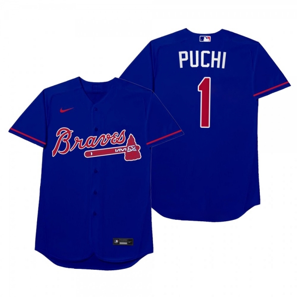 Atlanta Braves Ozzie Albies Puchi Royal 2021 Players' Weekend Nickname Jersey