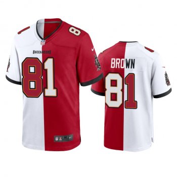 Tampa Bay Buccaneers Antonio Brown Red White Split Two Tone Game Jersey