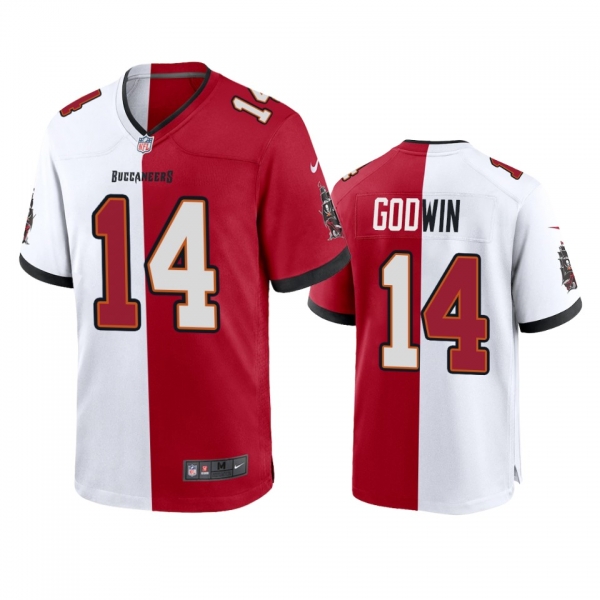 Tampa Bay Buccaneers Chris Godwin Red White Split Two Tone Game Jersey