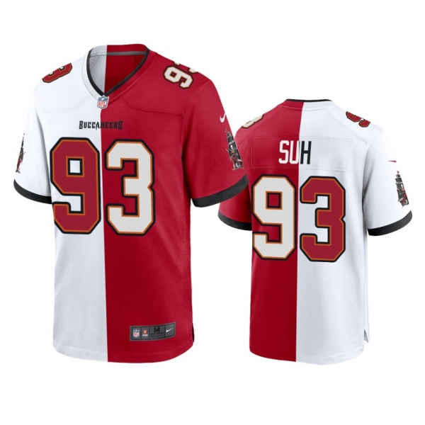 Tampa Bay Buccaneers Ndamukong Suh Red White Split Two Tone Game Jersey