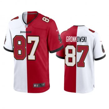 Tampa Bay Buccaneers Rob Gronkowski Red White Split Two Tone Game Jersey