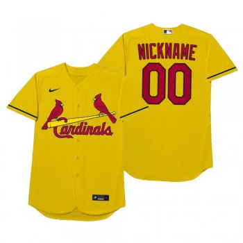 St. Louis Cardinals Custom Nickname Gold 2021 Players' Weekend Jersey