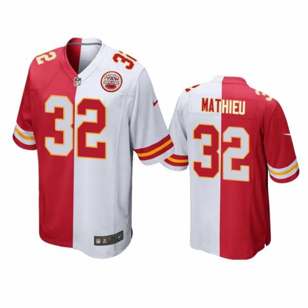 Kansas City Chiefs Tyrann Mathieu Red White Split Two Tone Game Jersey