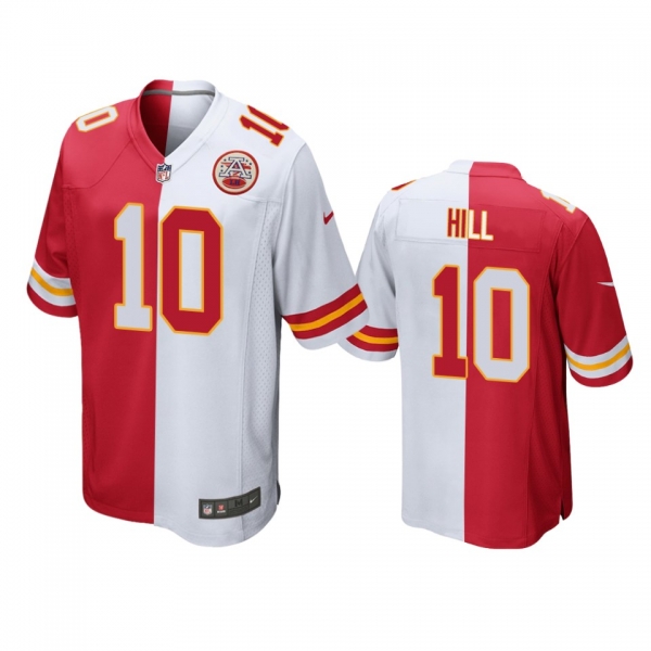 Kansas City Chiefs Tyreek Hill Red White Split Two Tone Game Jersey