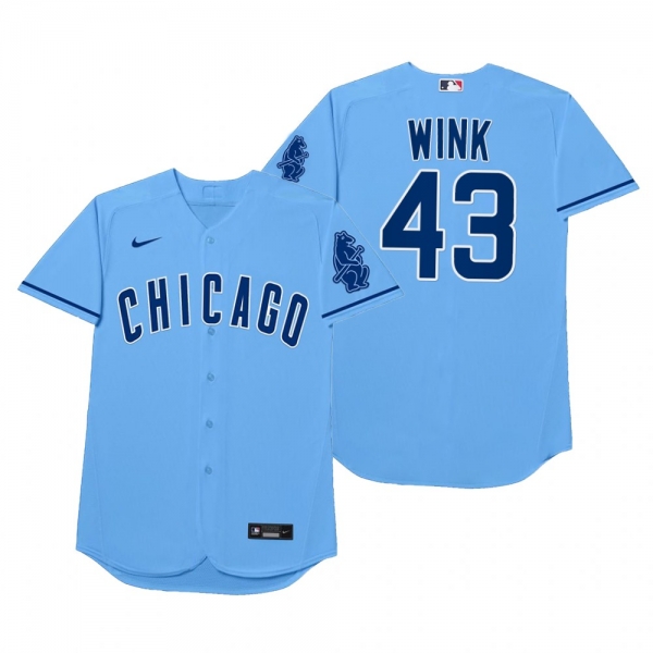 Chicago Cubs Dan Winkler Wink Blue 2021 Players' Weekend Nickname Jersey