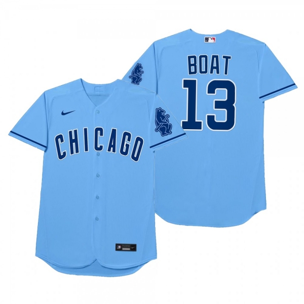 Chicago Cubs David Bote Boat Blue 2021 Players' Weekend Nickname Jersey