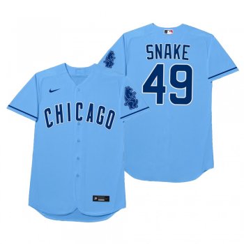 Chicago Cubs Jake Arrieta Snake Blue 2021 Players' Weekend Nickname Jersey